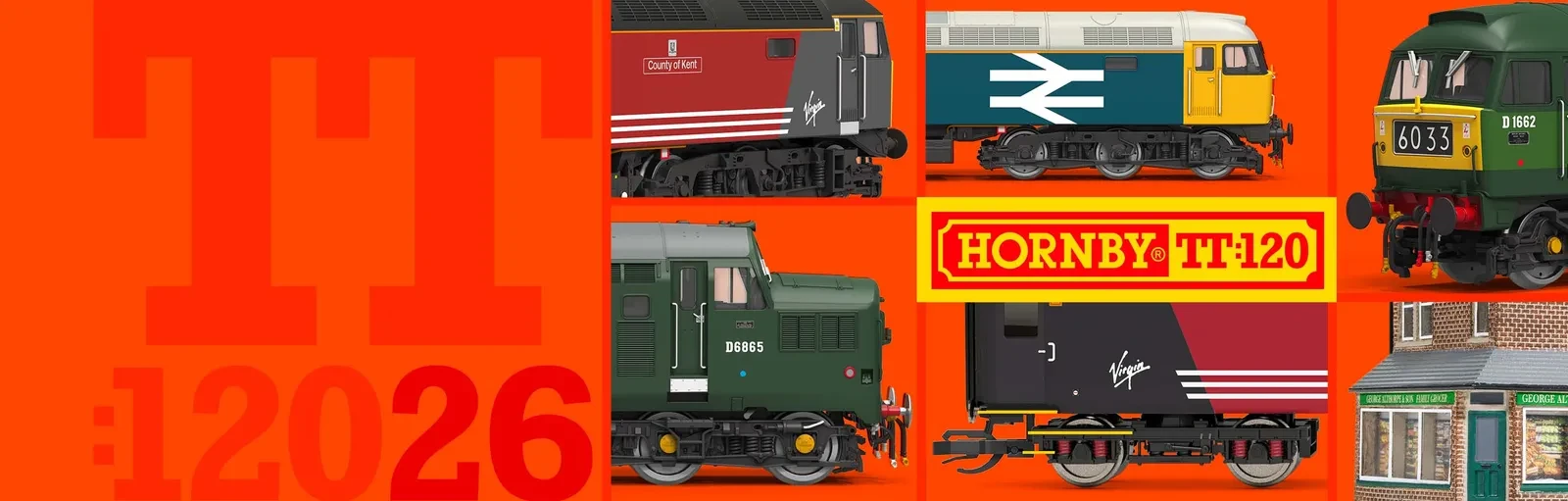 Hornby TT:120 model locomotives and rolling stock from the official range campaign